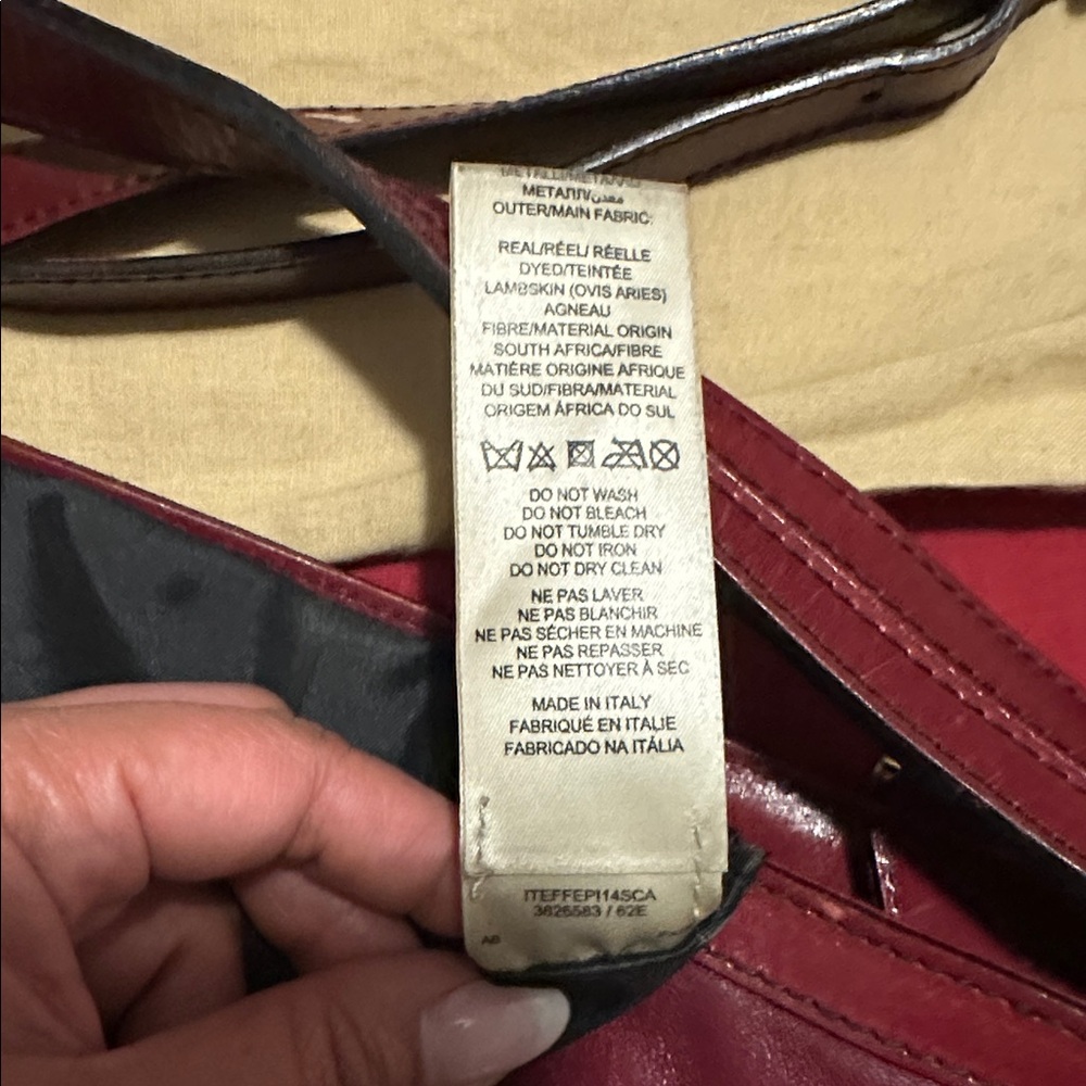 Burberry Deep Red Leather Shoulder Bag - Picture 13 of 16